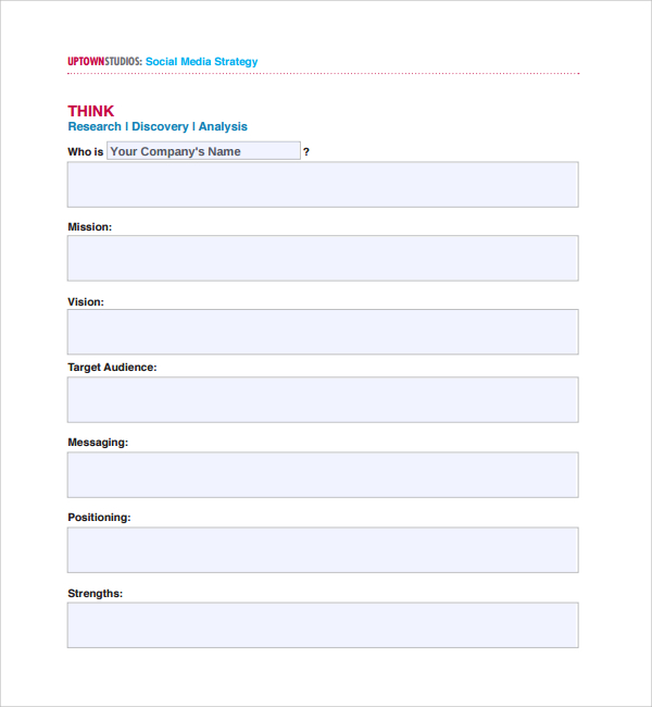 social media plan template