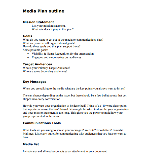 7+ Media Plan Templates Sample Templates