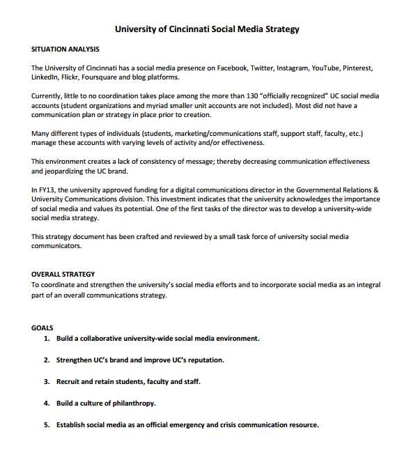 social media strategy plan template