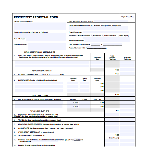 business price proposal template