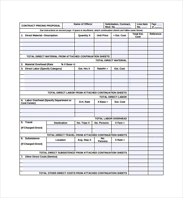 Cost Proposal Template