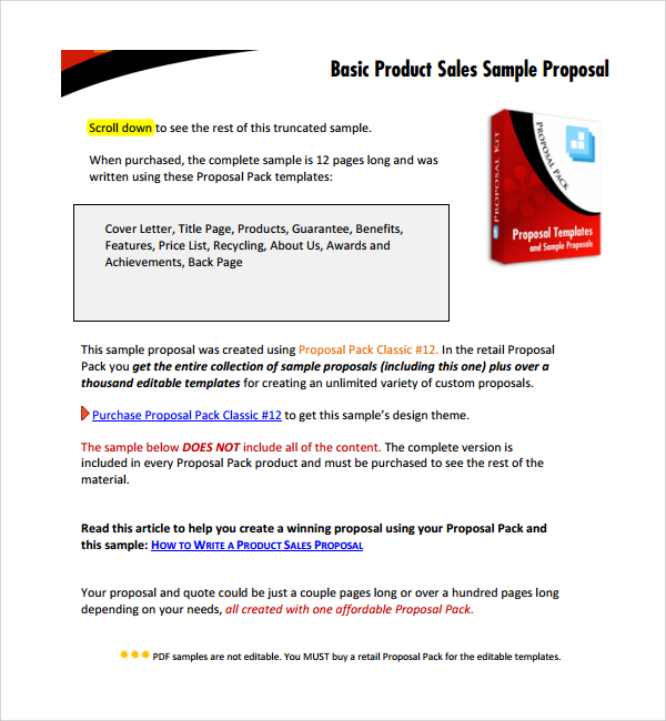 Product Proposal Template Word