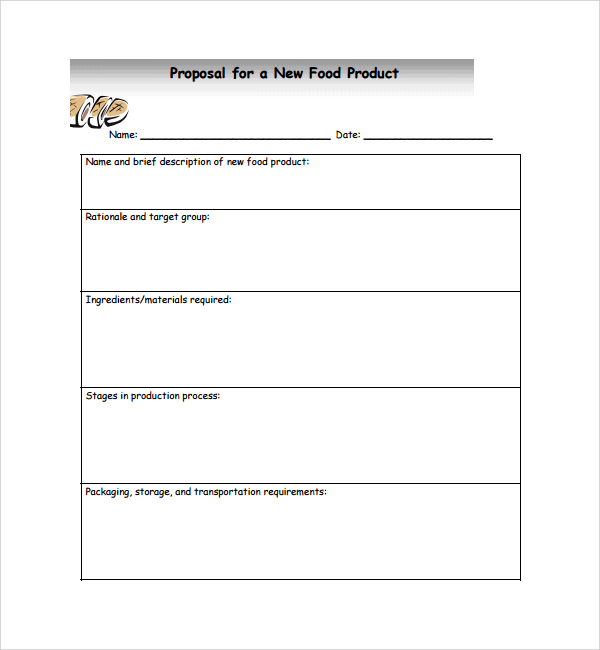 food product proposal template