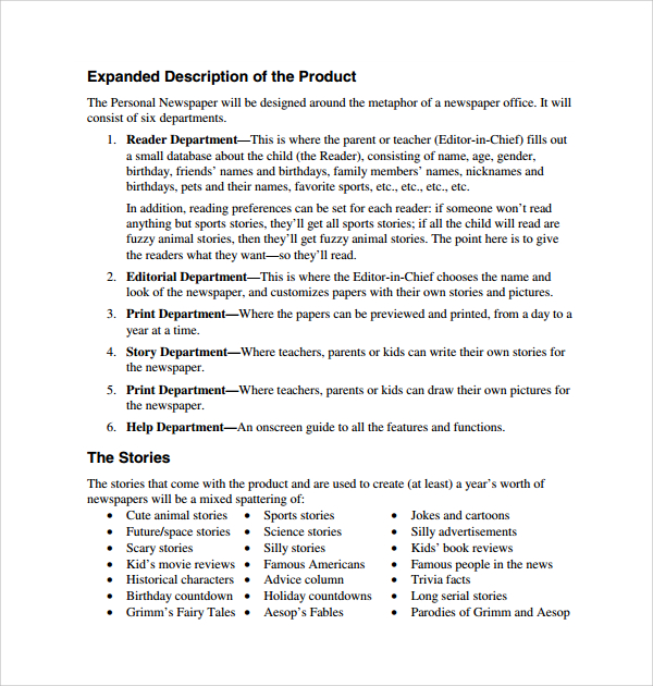 product proposal essay example