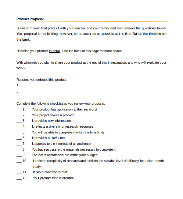 FREE 20+ Sample Product Proposal Templates in PDF MS Word Google