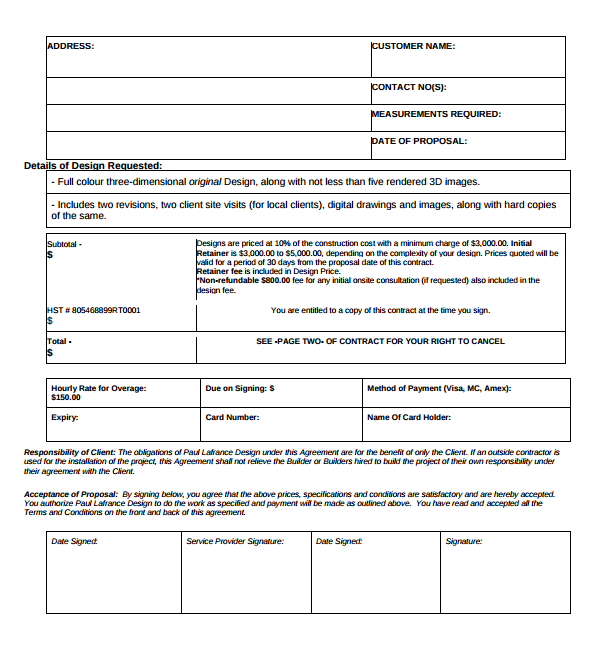 Sample Interior Design Proposal Template The Document Template
