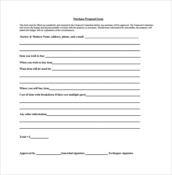 purchase proposal form