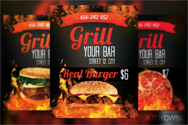 grill bar flyer template