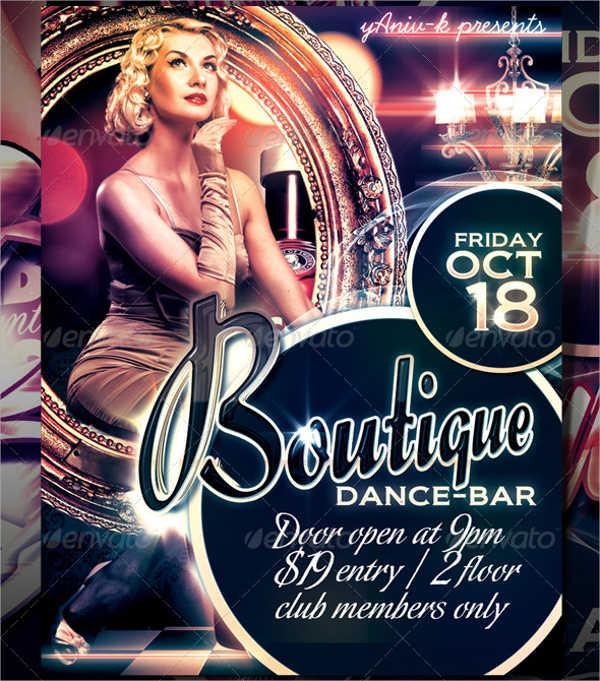 botique bar flyer 