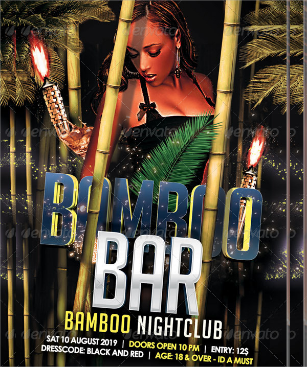 bamboo bar flyer template