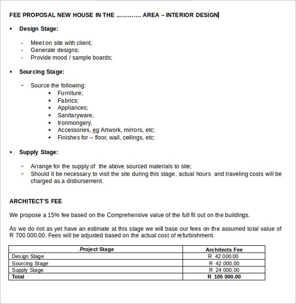 Interior Design Fee Proposal Template1 