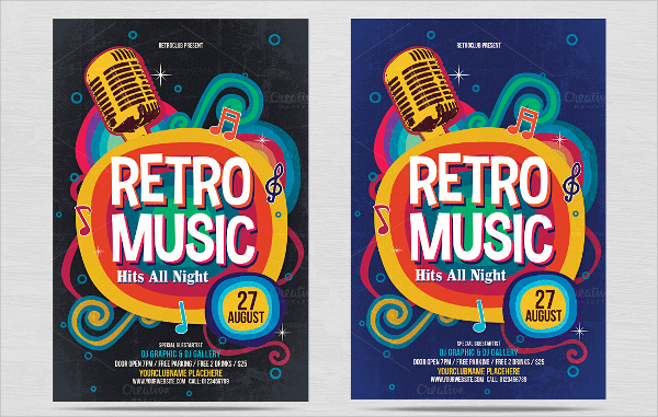 retro music flyer template