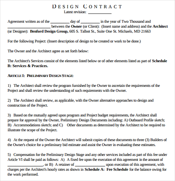 interior design proposal contract template