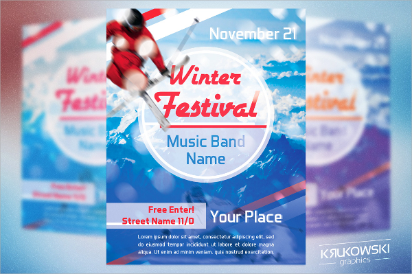 winter festival flyer template 