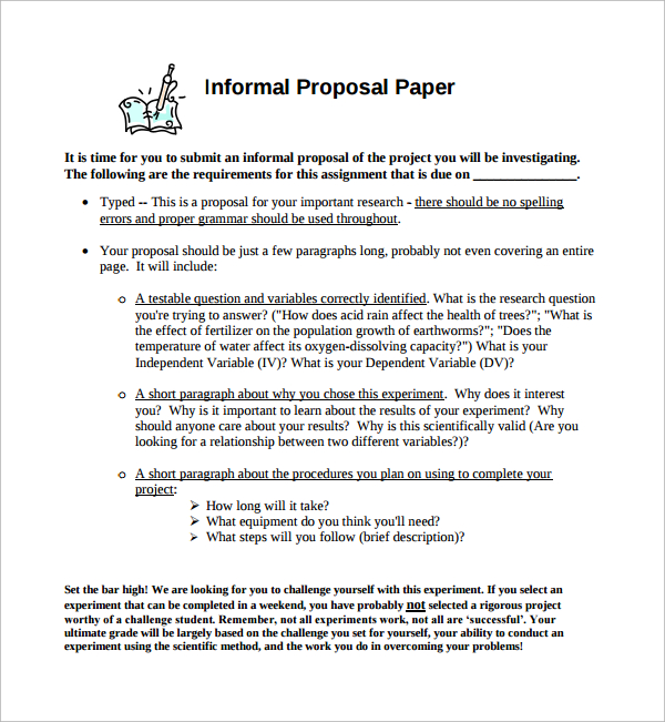 Free 6 Sample Informal Proposal Templates In Pdf Ms Word