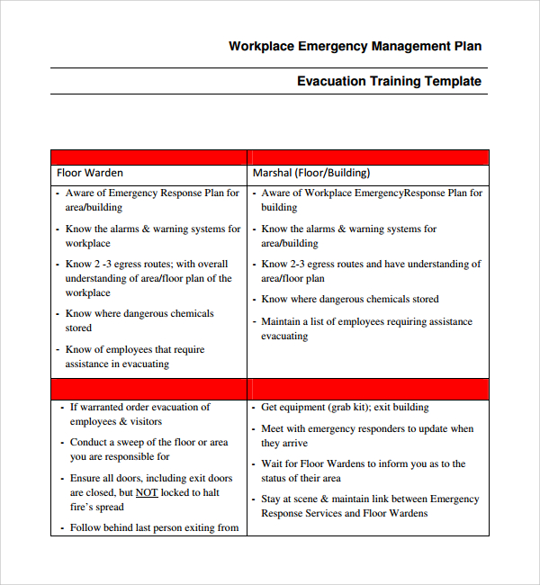 FREE 9 Sample Emergency Response Plan Templates In PDF MS Word