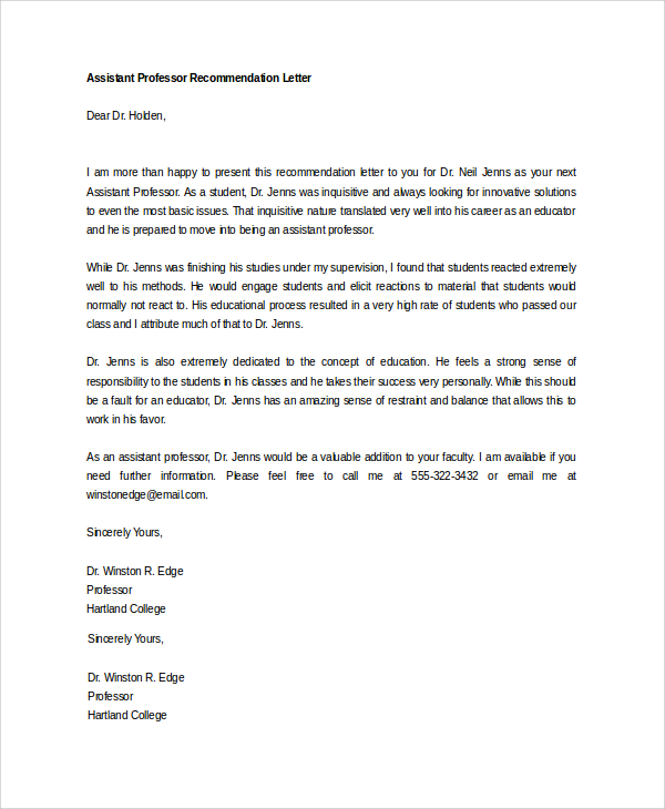 Dentist Reference Letter Example