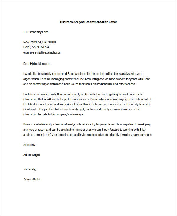 FREE 20+ Sample Letter of Recommendation in MS Word | PDF