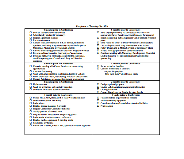 How To Plan A Conference Template