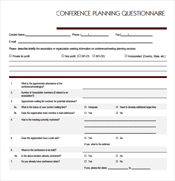 FREE 10+ Sample Conference Planning Templates in PDF MS Word