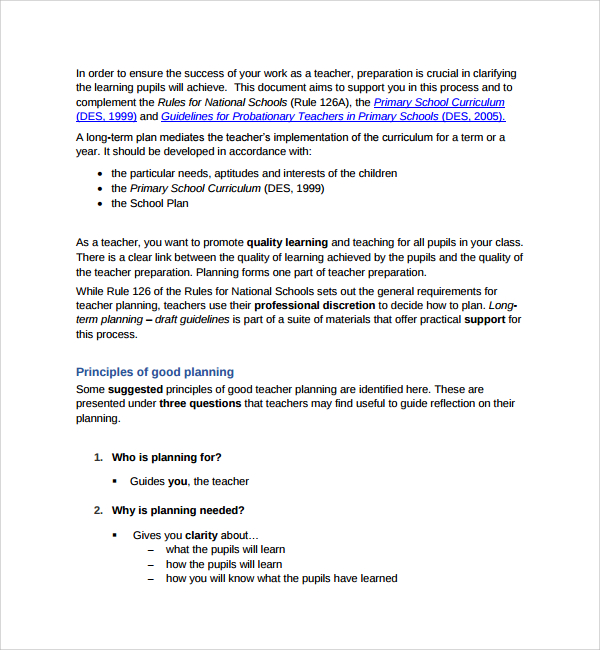 long term curriculum planning template