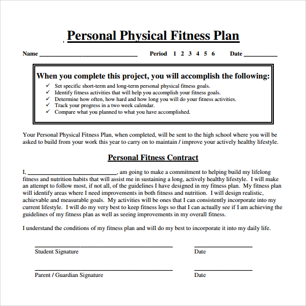 personal fitness plan assignment