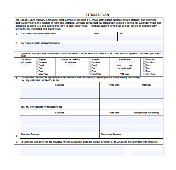 simple %ef%bb%bffitness plan template