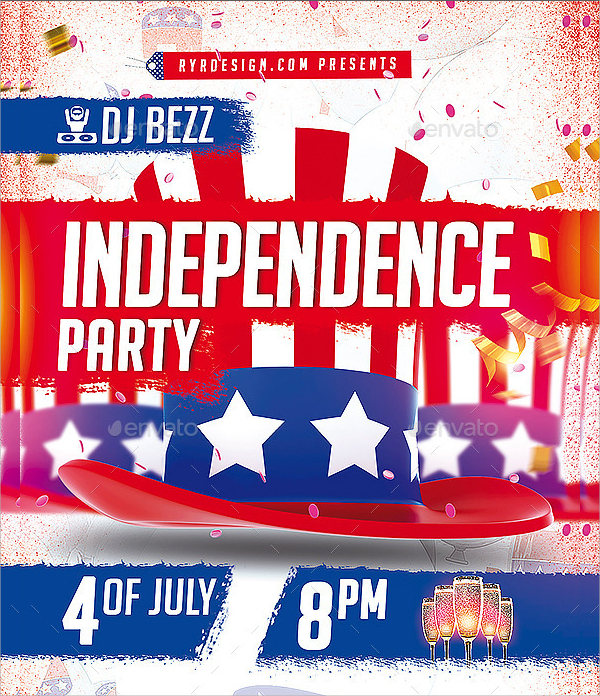 independence day flyer psd