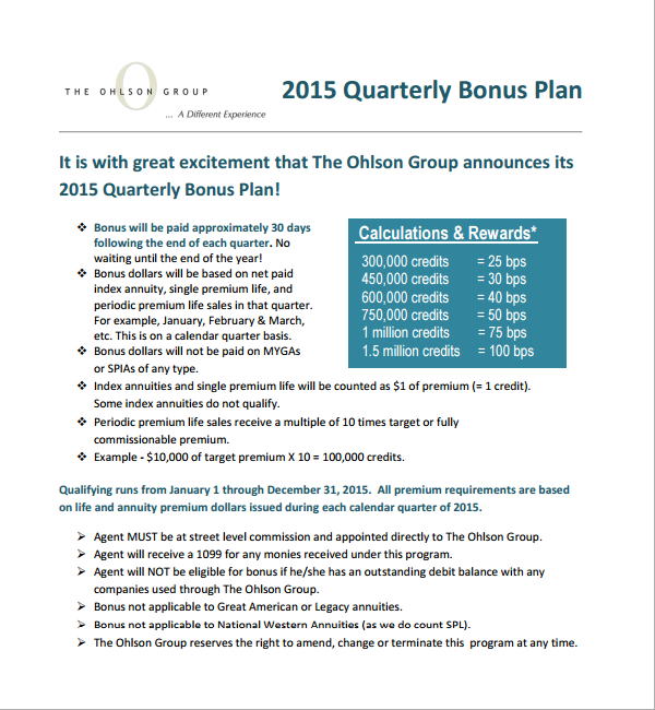 quarterly bonus plan