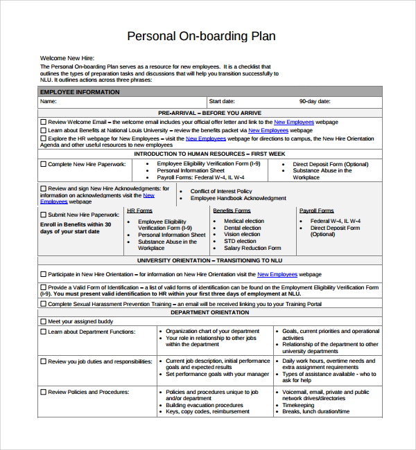 Executive Onboarding Plan Template