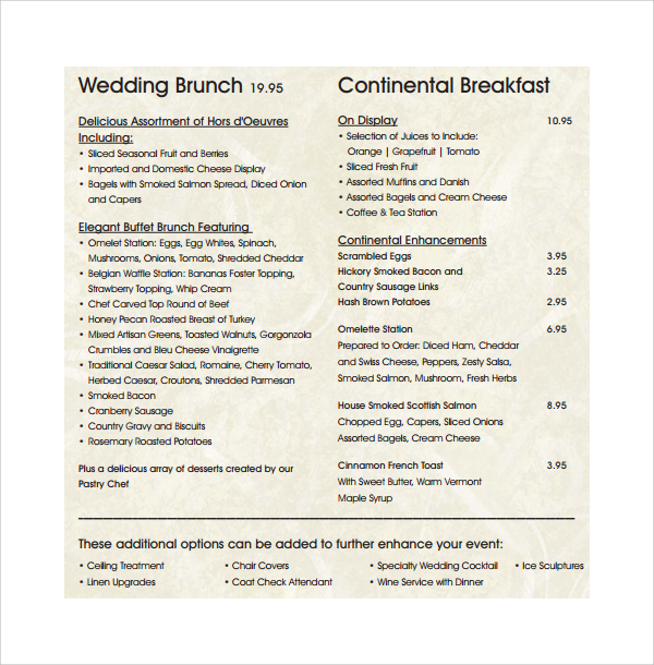 wedding event menu template%ef%bb%bf