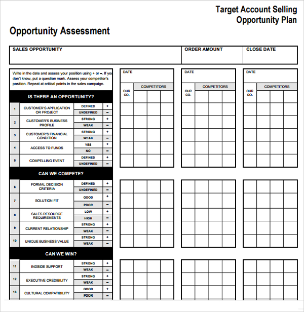 Sales Account Strategy Template