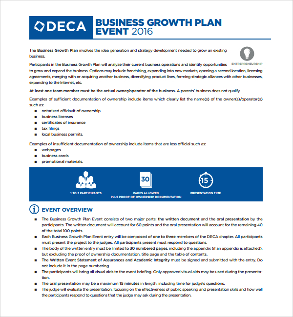 FREE 10  Sample Growth Plan Templates in PDF MS Word