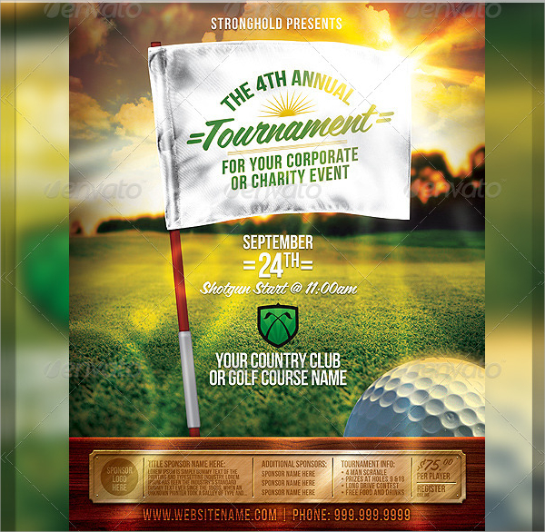 golf tournment event flyer template
