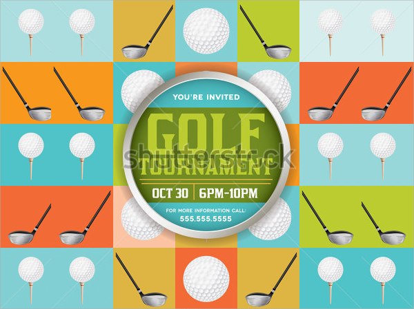 colorful golf tournment flyer
