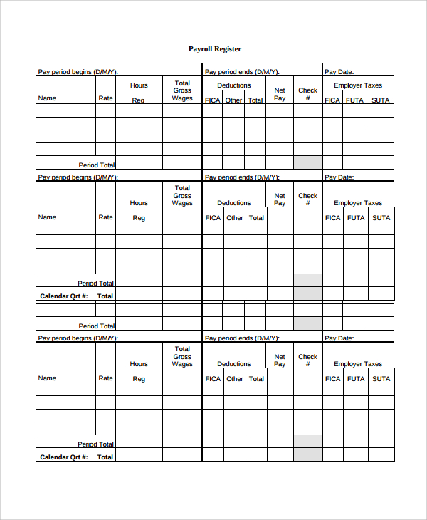 blank payroll register template