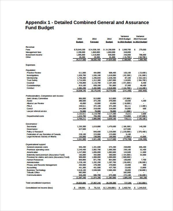 budget estimation template