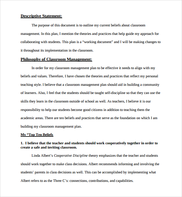 FREE 17 Sample Classroom Management Plan Templates In PDF MS Word