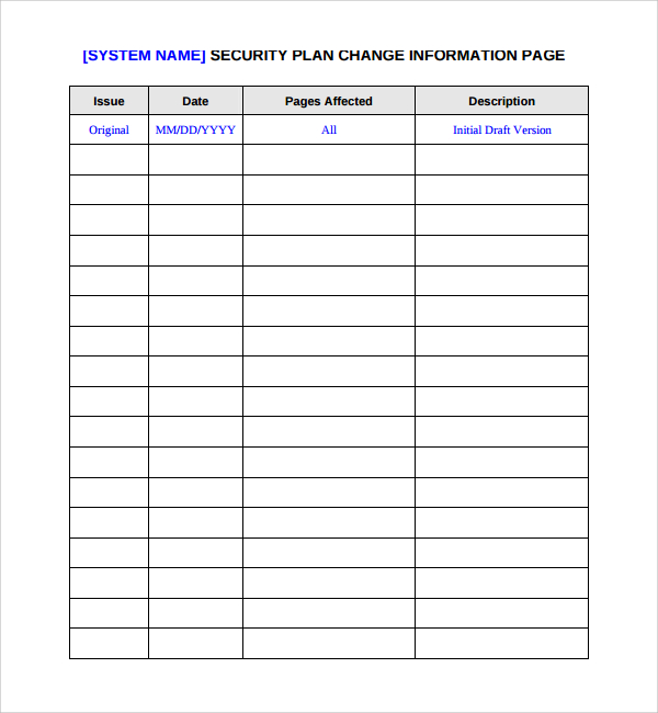 system security plan template