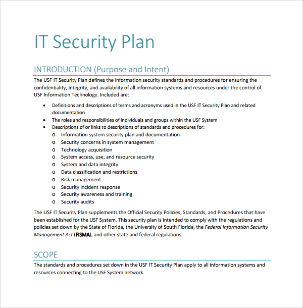 Site Security Plan Template Card Template