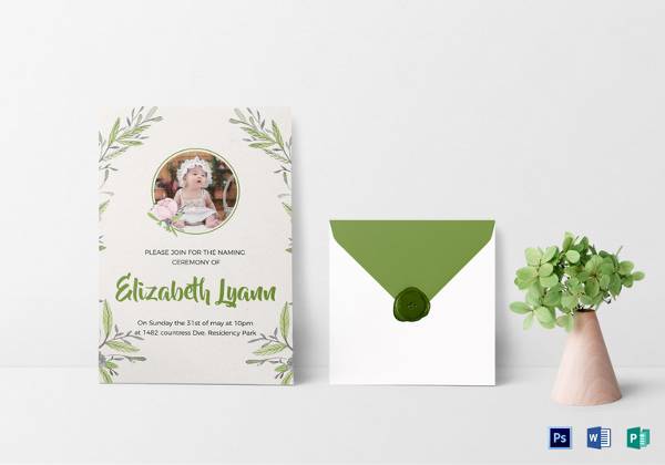 FREE 12+ Naming Ceremony Invitation Templates in PSD | PDF | MS Word |  Publisher