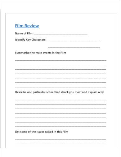 Movie Review Template For Students Hq Printable Documents Genfik Gallery