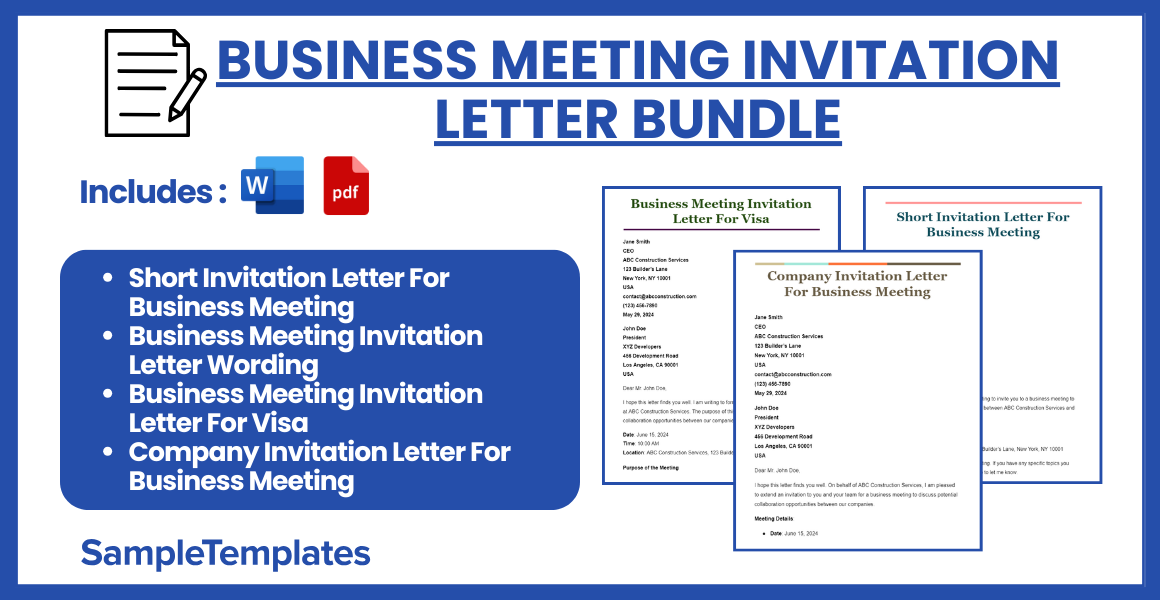 business meeting invitation letter bundle