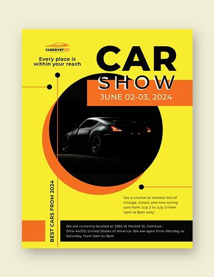 car show flyer template3