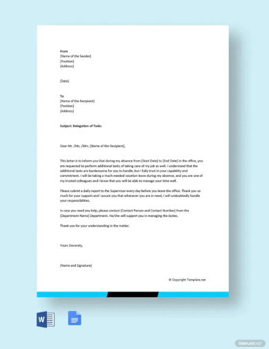 delegation letter template