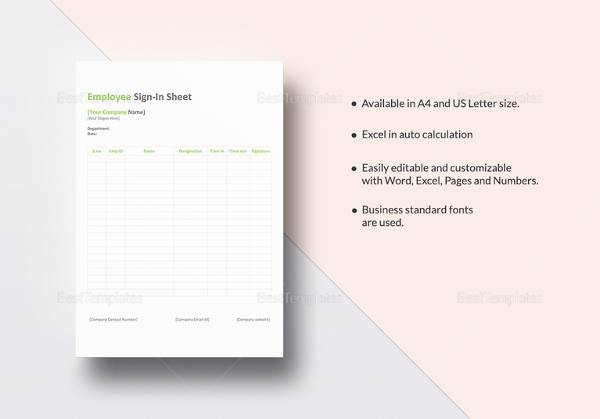 employee sign in sheet template in word