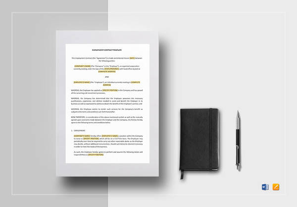 employment contract template to edit