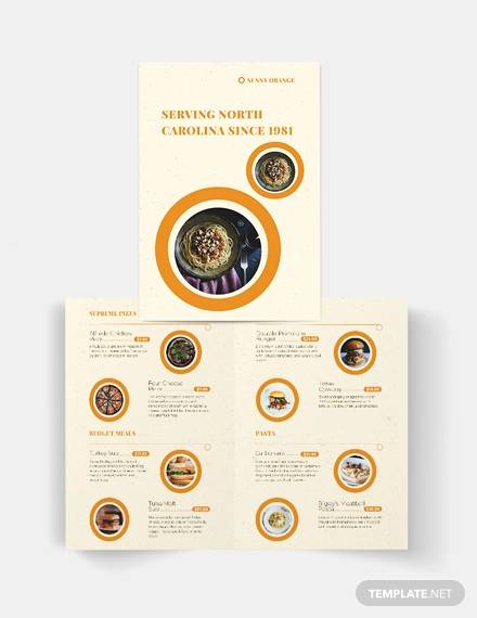 fast food bi fold brochure template