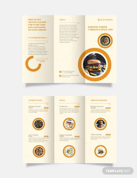 fast food tri fold brochure template