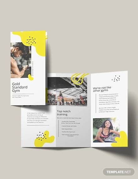 fitness tri fold brochure template